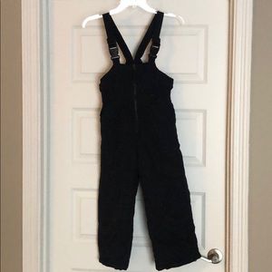 Boys/Girls Unisex Lands’ End Ski Bib size 7 Black.